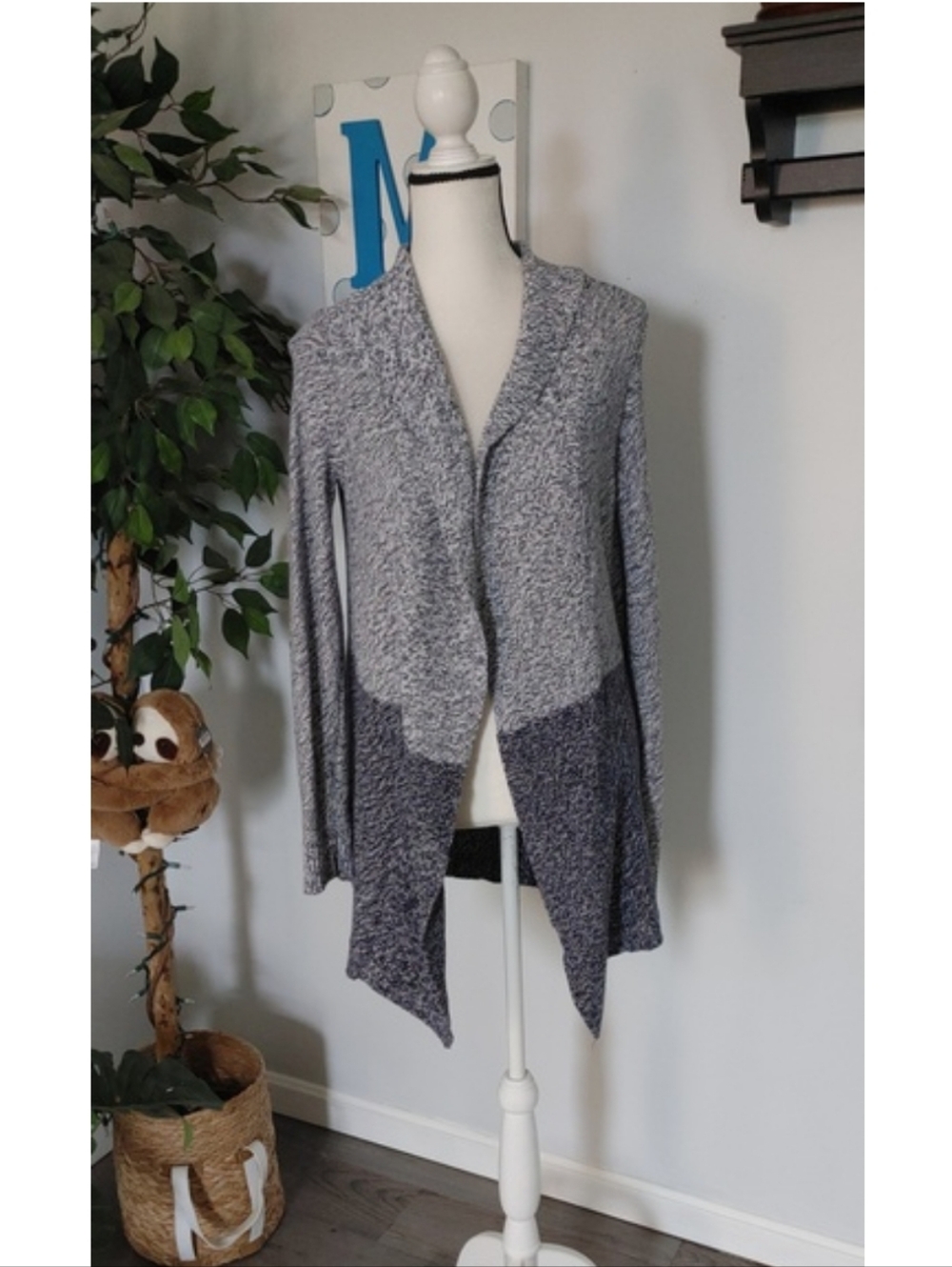 Hilfiger Denim Two-Tone Open-Front Cardigan M